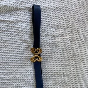 RAINA Leather  Belt Navy color one size adjustable